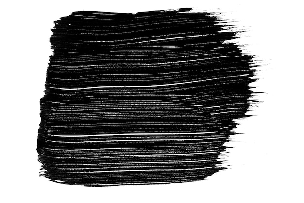 a stroke of black paint on a blank background