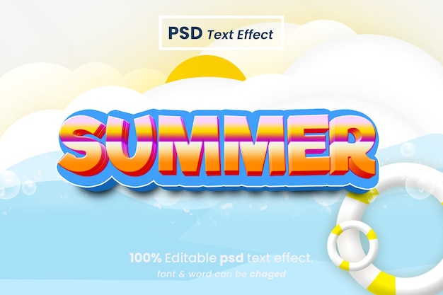 a summer text effect with the word summer on it