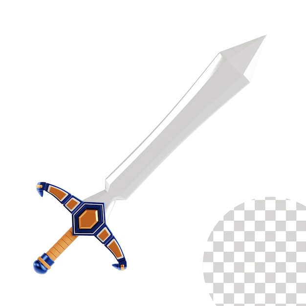 a sword with an orange design on it and the word robot on it