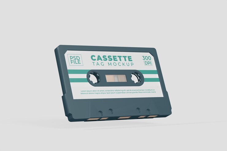 PSD a tape that says tag mockup on it