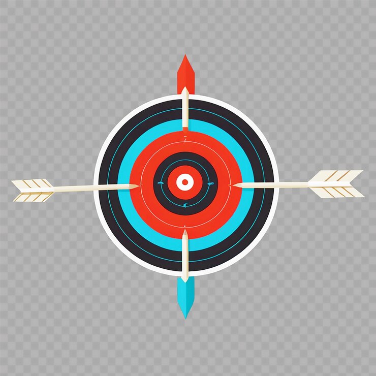 PSD a target with a red arrow on the center
