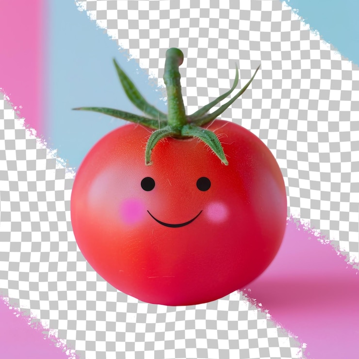 PSD a tomato with a smiley face on it is smiling