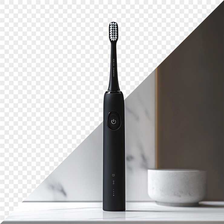 PSD a toothbrush sits on a table next to a bowl of white bowls