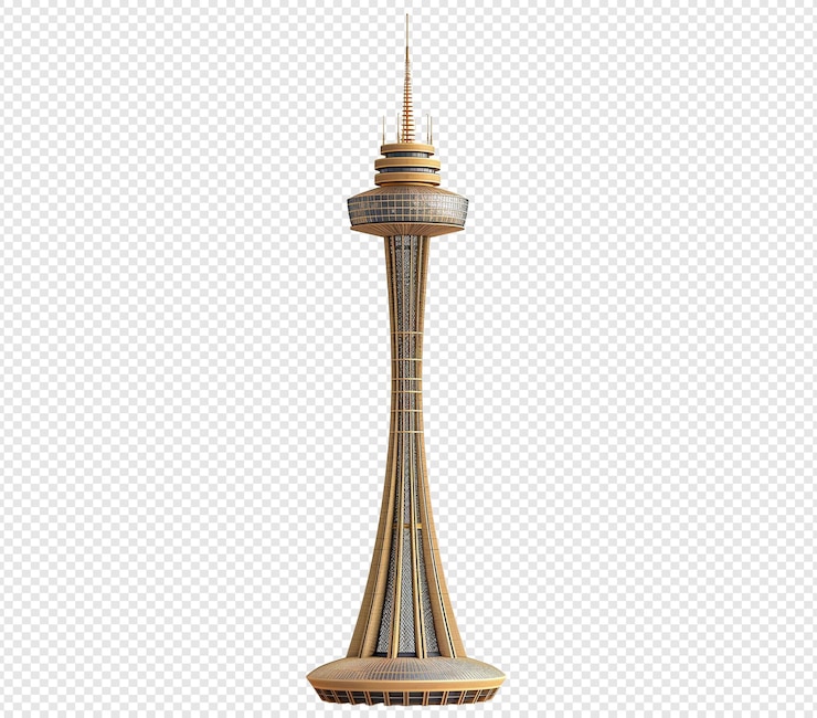 PSD a tower with a space needle in the middle