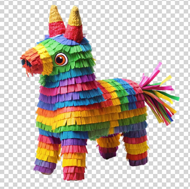 A traditional Mexican Pinata isolated on transparent background
