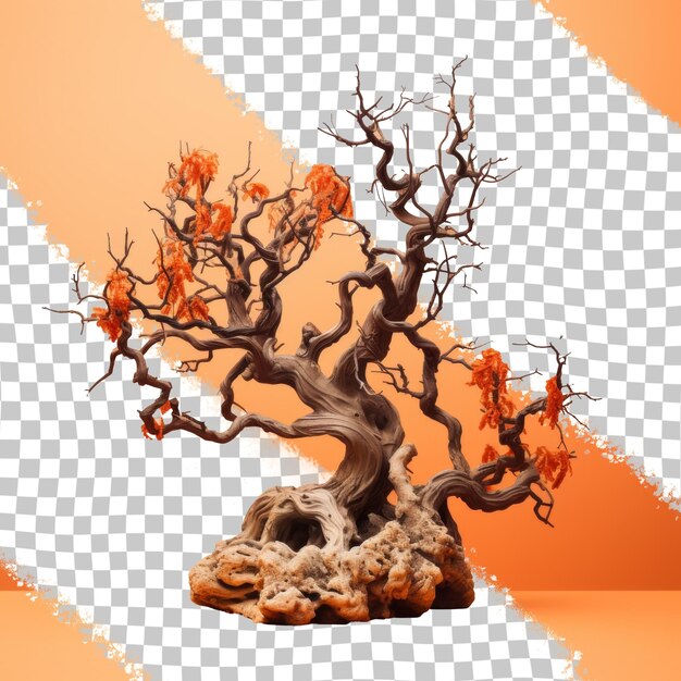 PSD a tree with orange leaves on it and the word  dead  on the bottom