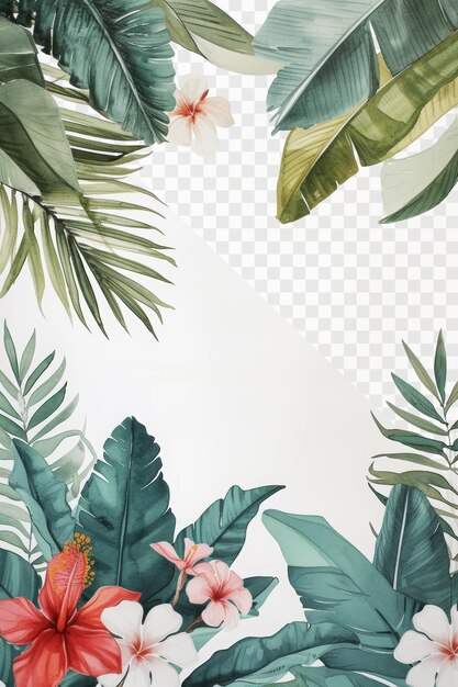 PSD a tropical print of tropical plants and flowers