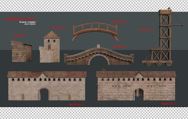 a variety of medieval assets.