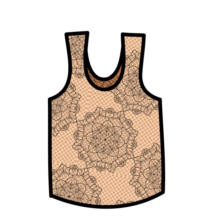 PSD a vest with a flower pattern on it that says flower