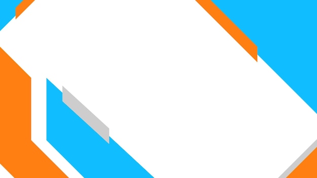 A vibrant abstract geometric design with bold orange blue and white colors