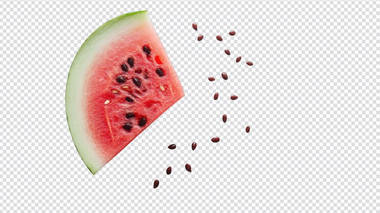 A Vibrant Image of a Freshly Cut Watermelon Slice with Seeds Perfect for Summer Recipes Fruit Presentations and Health Food Blogs