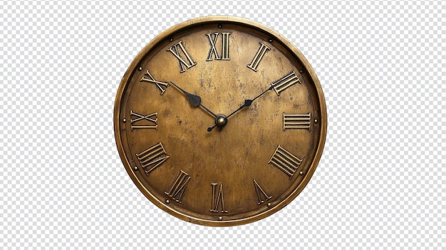 A vintage brass wall clock featuring elegant Roman numerals perfect for enhancing home decor and adding a classic touch to interior design