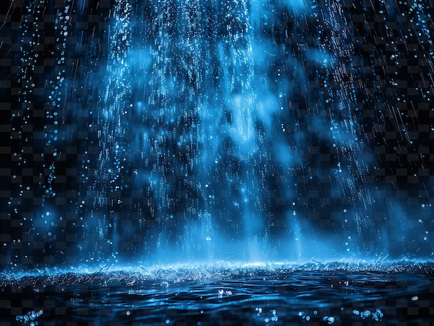 PSD a waterfall with blue water and the words quot water quot on the bottom