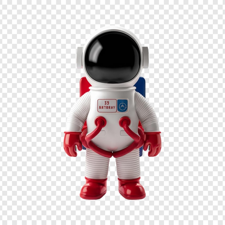PSD a white astronaut with a red and blue suit on and the word quot do not quot on it