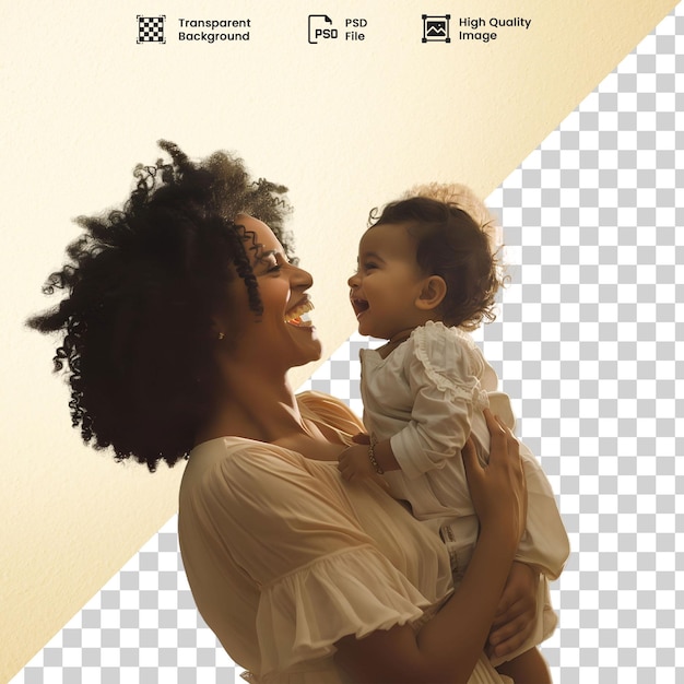 PSD a woman holds a baby in her arms