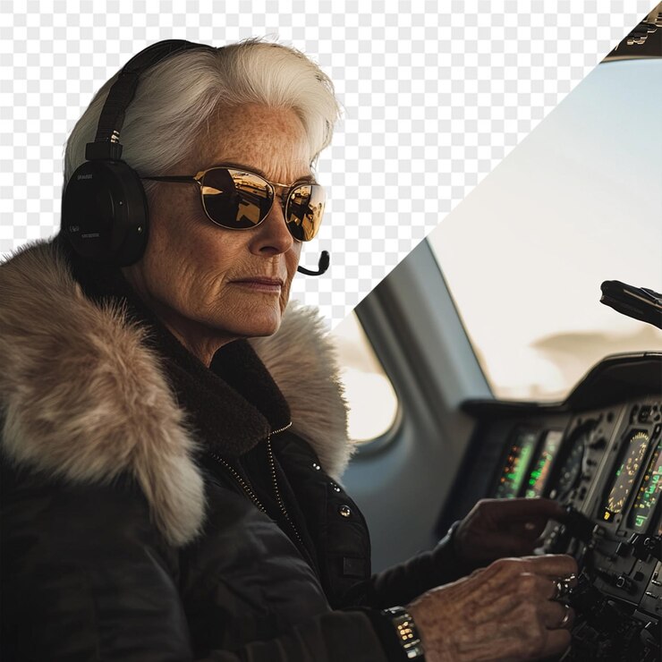 PSD a woman in a black jacket with a black jacket on