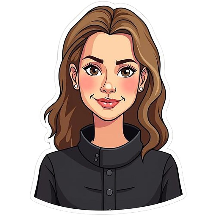PSD a woman with brown hair and a black jacket on the front