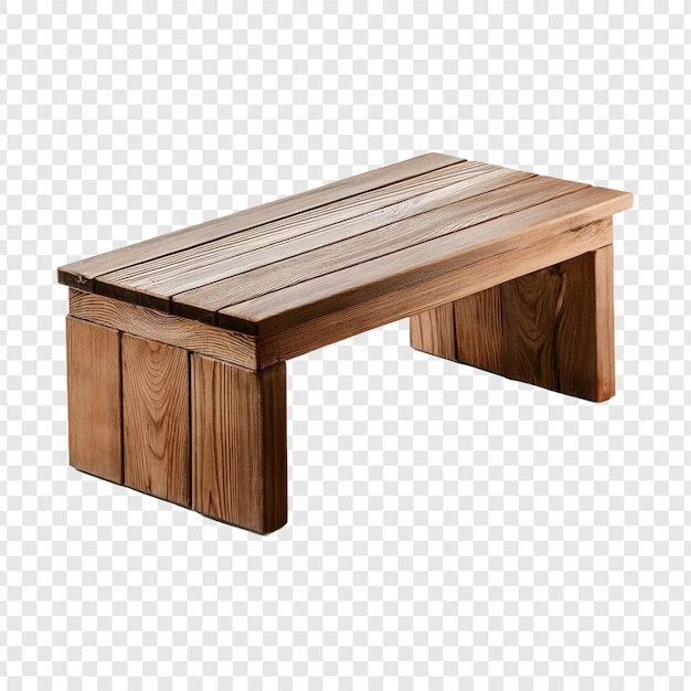 a wooden bench with a wooden base and a wooden box on it