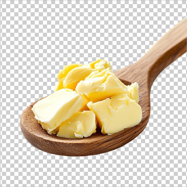 a wooden fork with a wooden spoon on transparent background