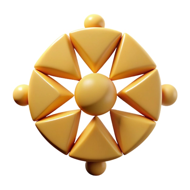 a yellow and brown sculpture with a design that says quot the name of the company quot