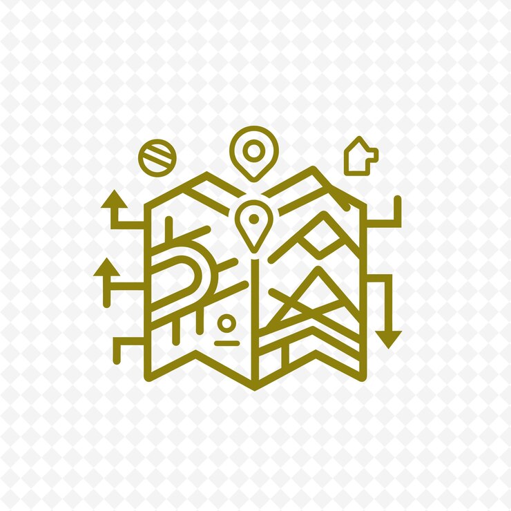 PSD a yellow and green logo with the word map on it