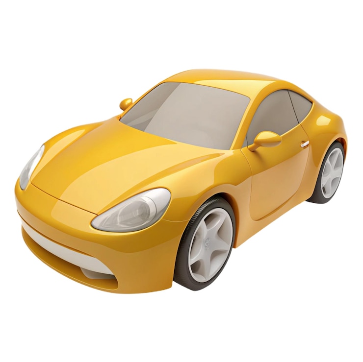 PSD a yellow car with the word quot car quot on the front