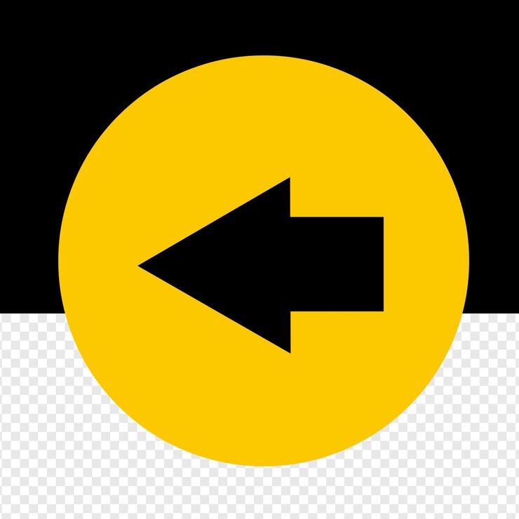 PSD a yellow circle with a black arrow pointing to the right