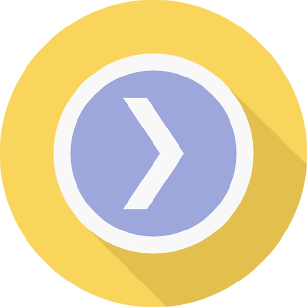 a yellow circle with an arrow pointing to the left