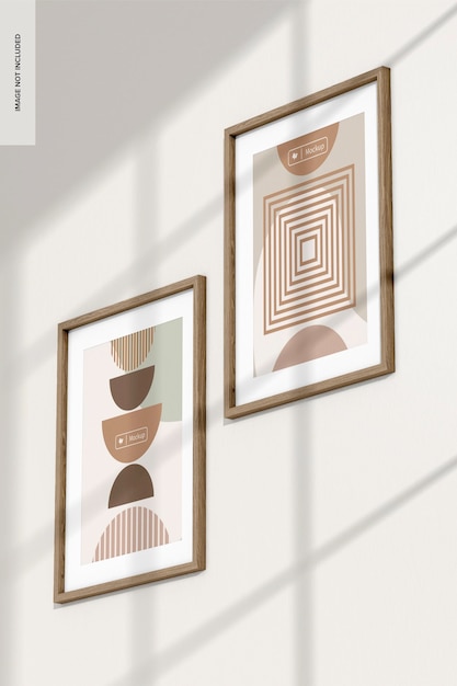 A2 Nordic Frame mit Passepartout Mockup Seitenansicht