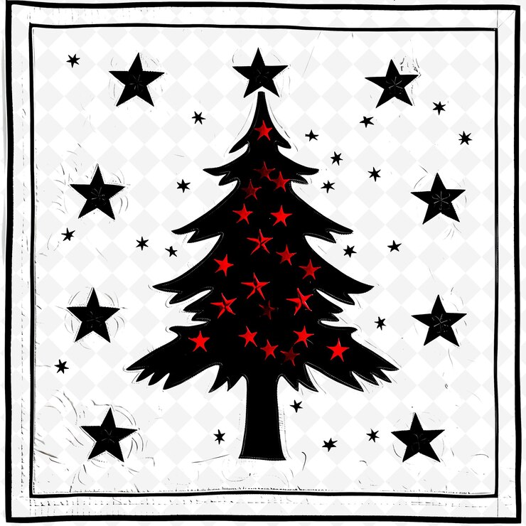 PSD a2 parede acolchada à mão pendurada com bordas esteladas desi png coleções de decoração de natal bonitas