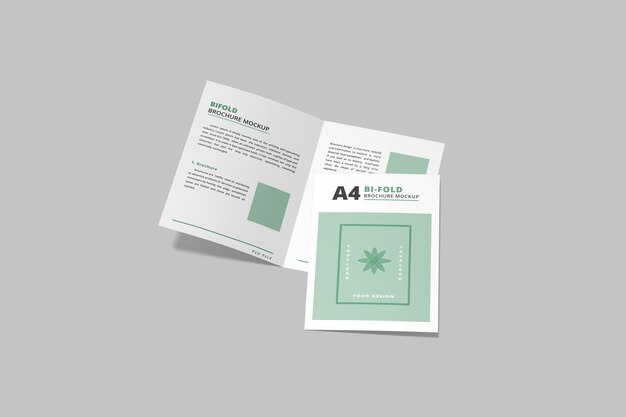 A4-Bifold-Broschürenmodell in 3D-Rendering