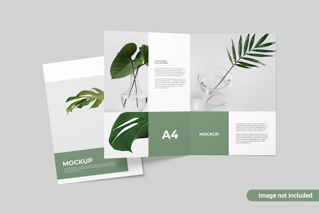 A4 bifold flyer mockup ansicht von oben