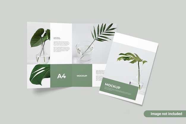 A4 bifold flyer mockup ansicht von oben