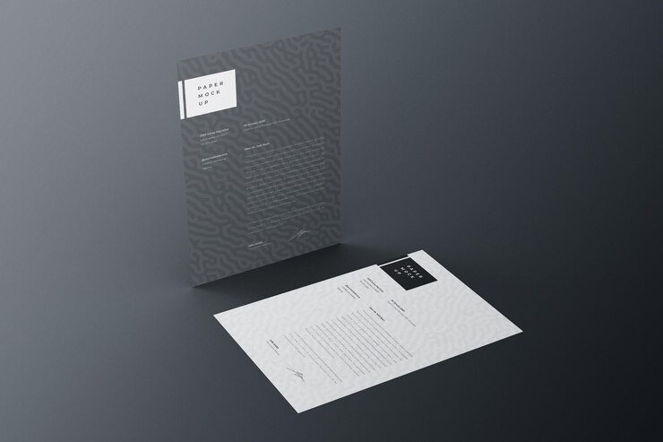 a4-Flyer und Briefkopf Mockup PSD-Vorlage