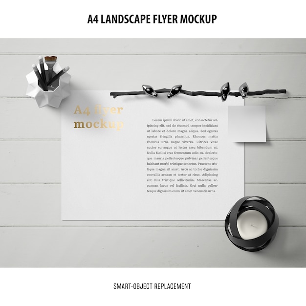 A4 Landschaft Flyer Mockup