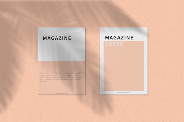 A4 magazine cover und back cover mockup draufsicht