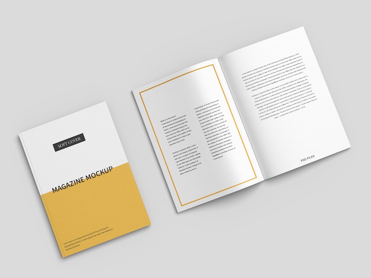 PSD a4 magazine mockup