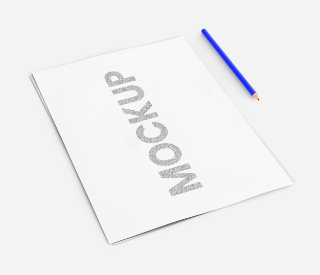 PSD a4-papier mit bleistift-mockup