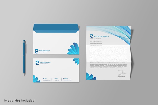A4-Papier und Umschlagmodell