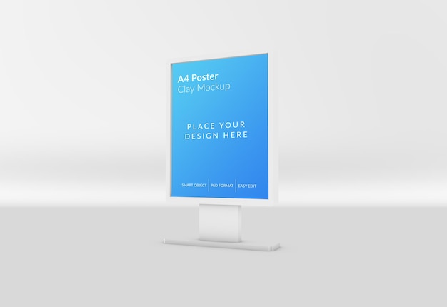A4 Poster Mockup in 3D Rendering isolato