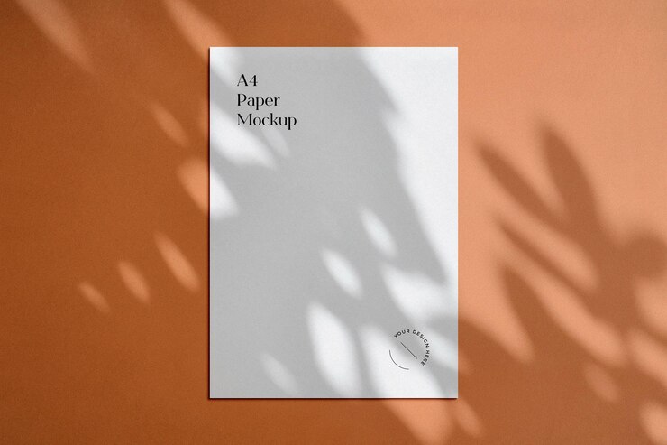A4-Postermodell mit Schattenüberlagerung