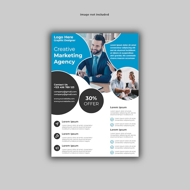a4 publicidad agencia de publicidad ai mejor negocio azul folleto de negocios limpio creativo