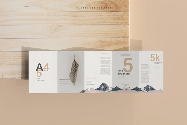 A4 Size Five Fold Brochure Mockup