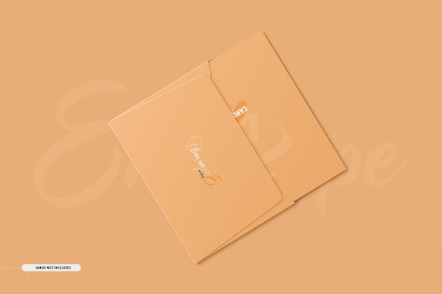 PSD a5 a6 folded invitation card mockup