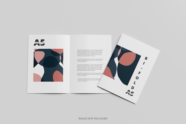 PSD a5 bifold brochure mockup