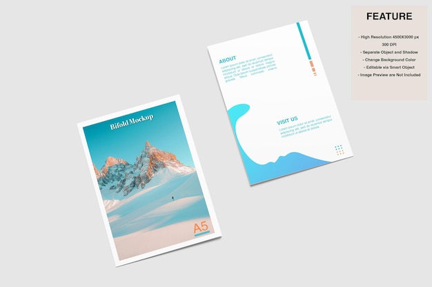 A5 Bifold Brochure Mockup