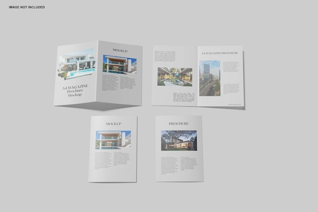 PSD a5 bifold brochure mockup