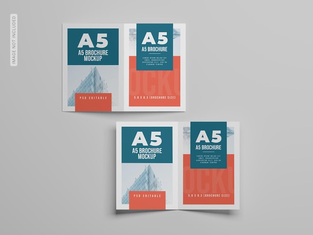 PSD a5 bifold brochure mockup