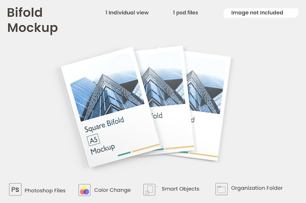 A5 bifold mockup premium psd