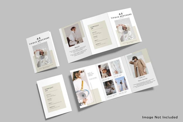 A5 Brochure a tre ante Mockup